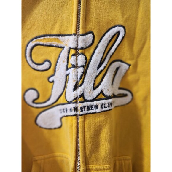 Fila F-Box By Fila Yellow Full Zip Hoodie Large Pre-Owned - Picture 2 of 9